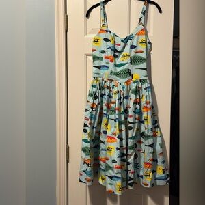 Pinup Girl Clothing x Charles Phoenix fish print sundress